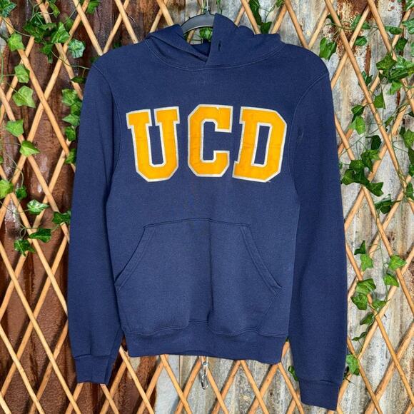 Vintage y2k uc davis university college 90s embroider hoodie - Picture 1 of 4